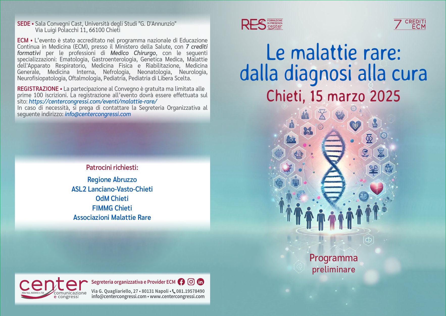 Le malattie rare: dalla diagnosi alla cura. Chieti, 15 marzo 2025