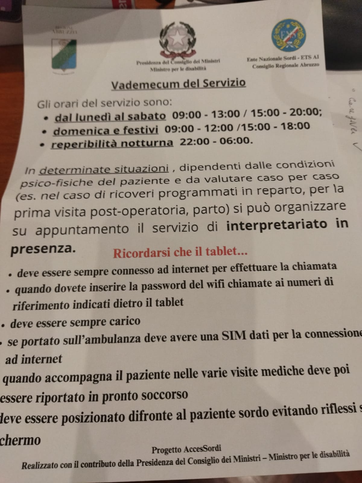 Comunicare con le persone sorde in ospedale, ora in provincia di Chieti è più facile