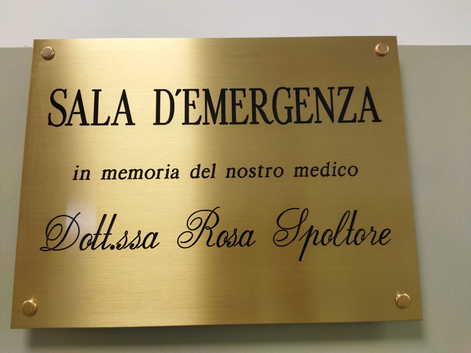 Lanciano, sala di emergenza del pronto soccorso dedicata alla compianta Rosa Spoltore