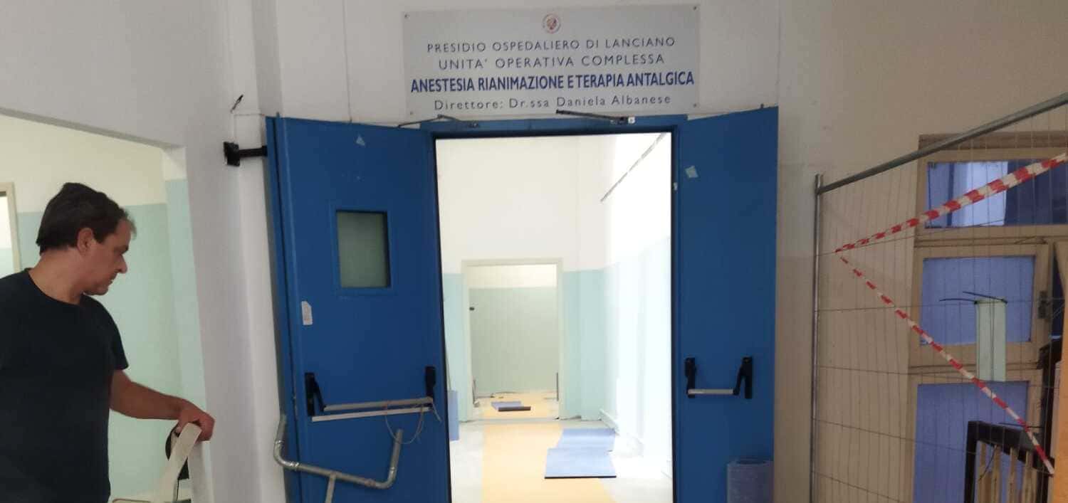 Ultimi giorni di lavori in rianimazione nell'ospedale di Lanciano, rispettati i tempi per la rimozione dell'amianto