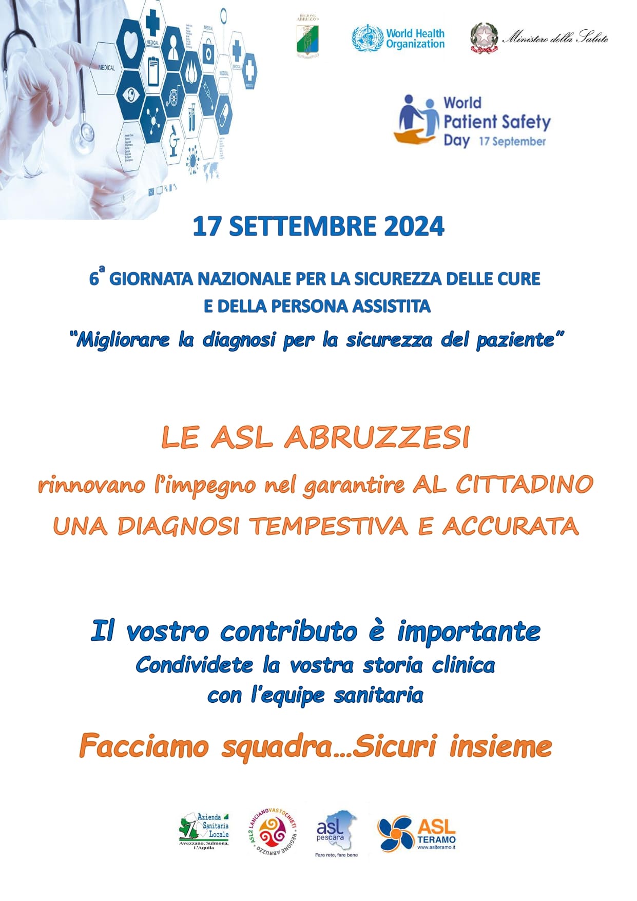 6° Giornata mondiale per la sicurezza delle cure e della persona assistita