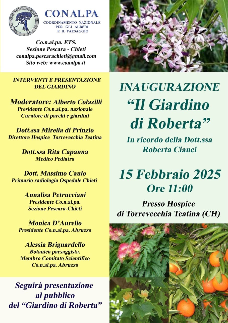 Nell'hospice di Torrevecchia Teatina nasce il giardino per pazienti e familiari dedicato a Roberta Cianci