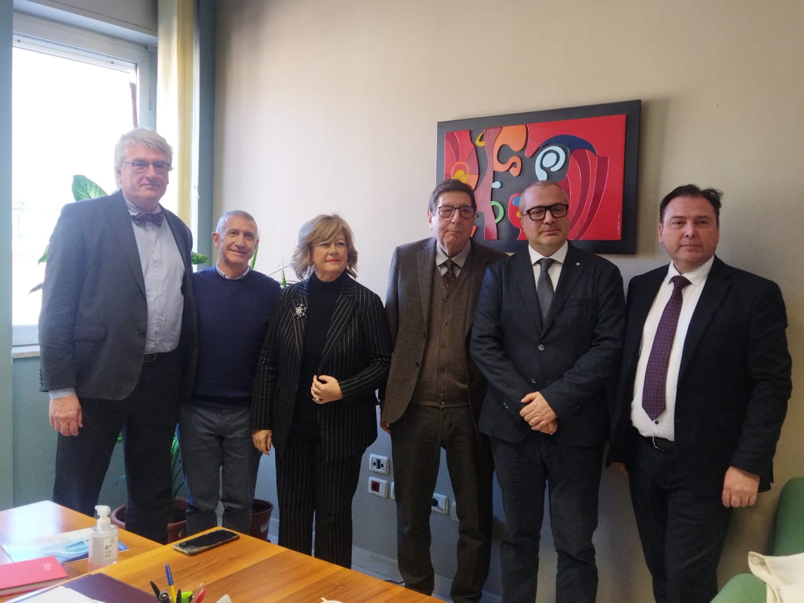 Foto di gruppo con Assessore Verì, Schael e Palmieri